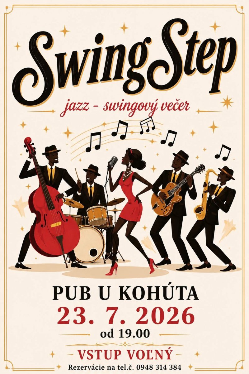 Plagát koncertu SwingStep — 23. 7. 2026